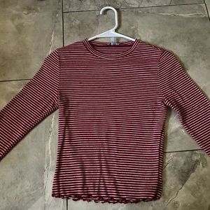 Red and White Stripped long sleeve shirt